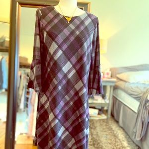 Plaid black/lavender dress
